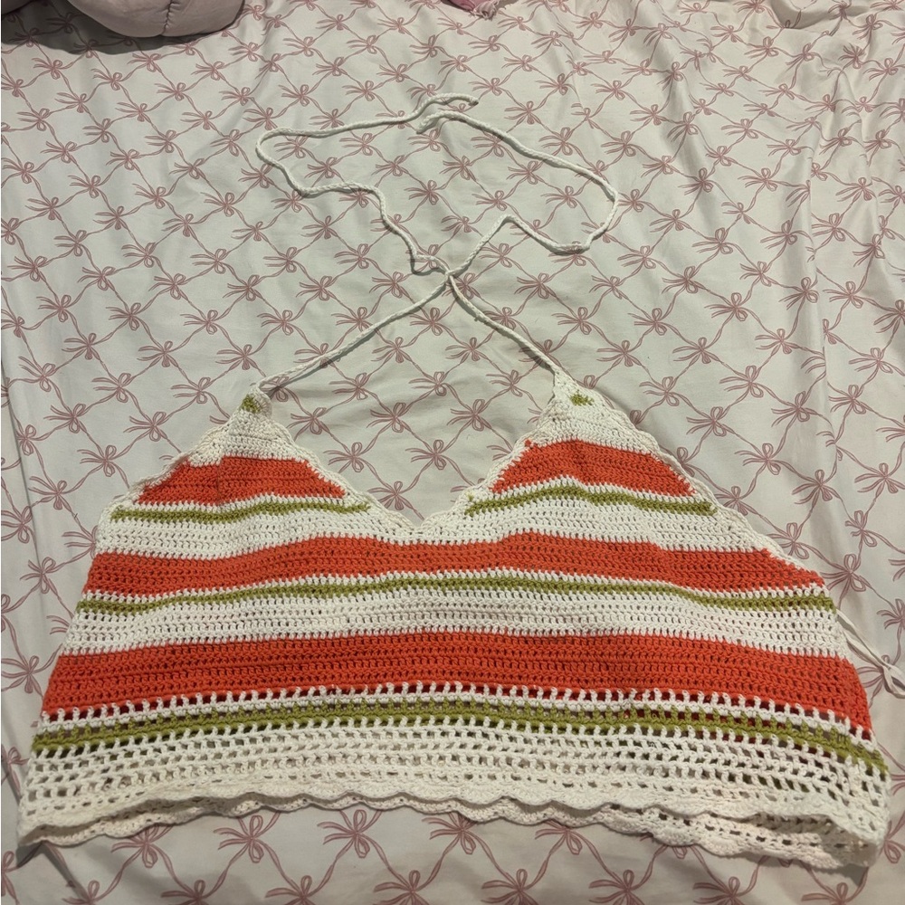 T.J.Maxx Vibrant Crochet Halter Top